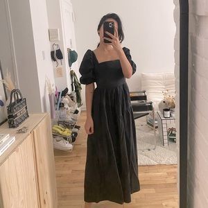 MANGO Black Puff Sleeve Maxi Dress - NWT!